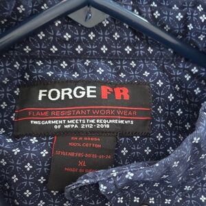 Men's Patterned Navy Flame Resistant Shirt